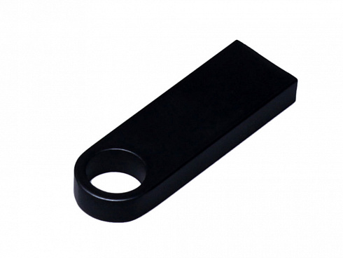 USB 2.0-флешка на 16 Гб с мини чипом и круглым отверстием, черный — РПК «Прогресс»