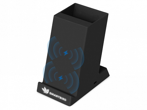 Беспроводная зарядка-подставка с подсветкой Glow box, черный — РПК «Прогресс»