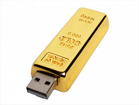 USB-флешка на 128 Гб в виде слитка золота, золотой — РПК «Прогресс»