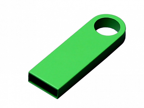 USB 2.0-флешка на 8 Гб с мини чипом и круглым отверстием, зеленый — РПК «Прогресс»