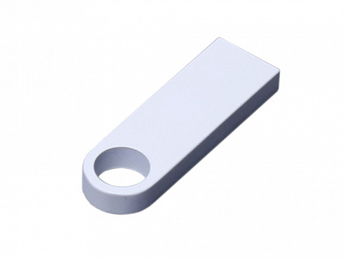 USB 2.0-флешка на 8 Гб с мини чипом и круглым отверстием, белый — РПК «Прогресс»