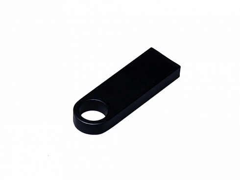 USB 2.0-флешка на 512 Мбайт с мини чипом и круглым отверстием, черный — РПК «Прогресс»