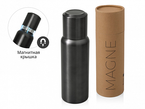 Вакуумный термос c магнитной крышкой Magne, 500 мл, темно-серый — РПК «Прогресс»