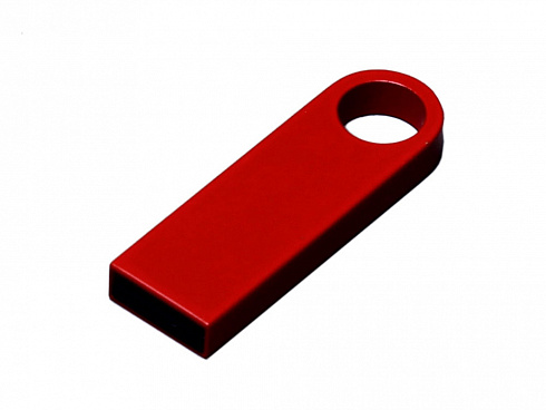 USB 2.0-флешка на 16 Гб с мини чипом и круглым отверстием, красный — РПК «Прогресс»