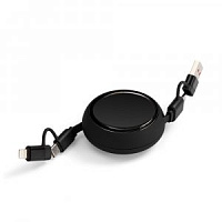 Складной кабель с переходниками pocketCoil, черный