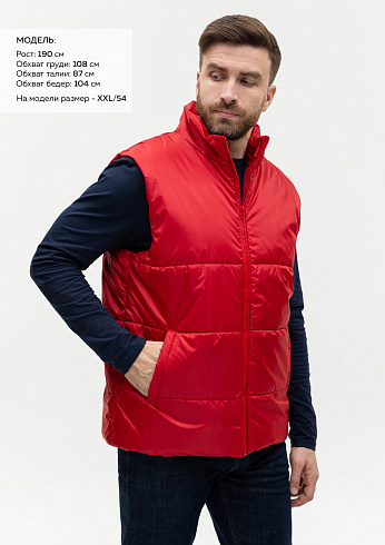Жилет унисекс STAN утепленный таффета 210T,200, 84, Чёрный,  (20)  (60-62/5XL)