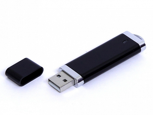 USB-флешка промо на 32 Гб прямоугольной классической формы, черный — РПК «Прогресс»