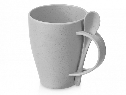 Пшеничная кружка Nina с ложкой, 300ml, серый Cool grey 7C — РПК «Прогресс»
