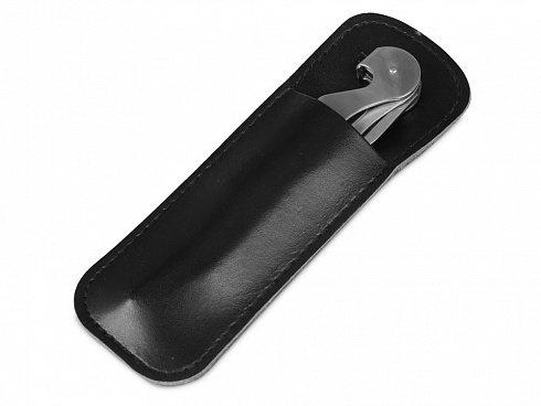 Футляр для штопора из искусственной кожи Corkscrew Case, черный — РПК «Прогресс»