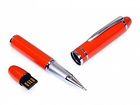 USB-флешка на 16 Гб в виде ручки с мини чипом, оранжевый — РПК «Прогресс»