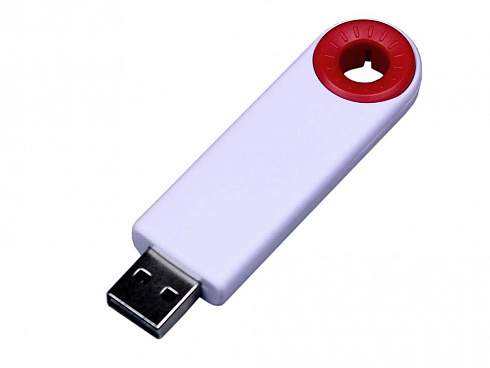 USB-флешка промо на 64 Гб прямоугольной формы, выдвижной механизм, красный — РПК «Прогресс»