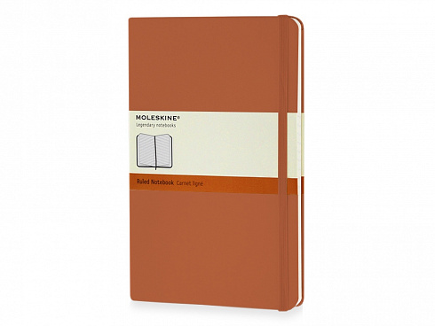 Записная книжка Moleskine Classic (в линейку) в твердой обложке, Large (13х21см), оранжевый коралл — РПК «Прогресс»