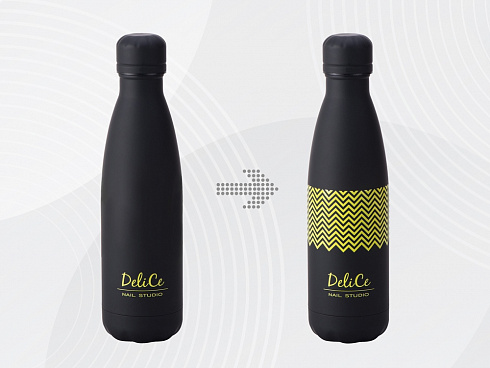 Вакуумная термобутылка Vacuum bottle C1, soft touch, 500 мл, черный, с УФ печатью — РПК «Прогресс»