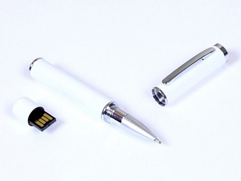 USB-флешка на 32 Гб в виде ручки с мини чипом, белый — РПК «Прогресс»