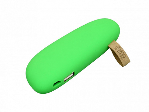 PB_Small_stone Универсальное зарядное устройство power bank в форме камня. 2600MAH. Зеленый — РПК «Прогресс»