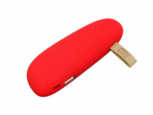 PB_Small_stone Универсальное зарядное устройство power bank в форме камня. 2600MAH. Красный — РПК «Прогресс»