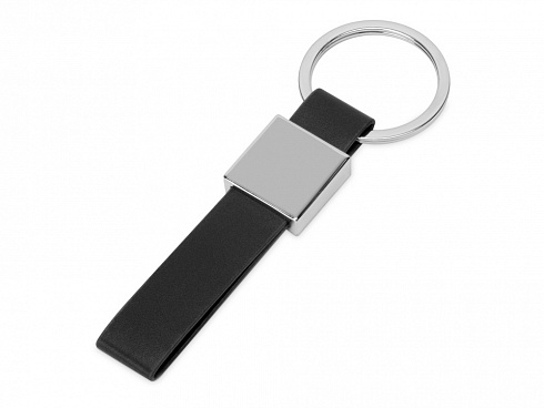 Брелок из металла и иск.кожи Strap, серебристый/черный — РПК «Прогресс»