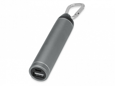 Портативное зарядное устройство Марс с карабином, 2600 mAh, серый — РПК «Прогресс»