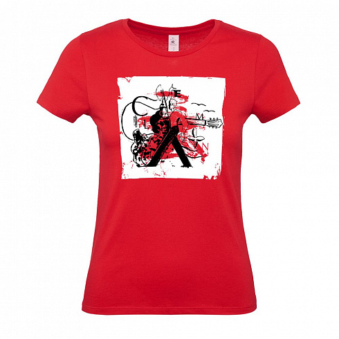Футболка женская Carmen and Carwoman, красная