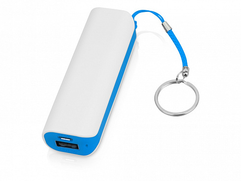 Портативное зарядное устройство (power bank) Basis, 2000 mAh, белый/светло-голубой — РПК «Прогресс»