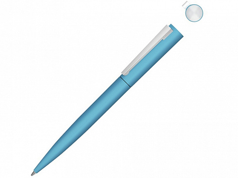 Металлическая шариковая ручка soft touch Brush gum, голубой — РПК «Прогресс»