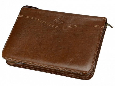 Папка на молнии Первое лицо Giulio Barсa, коричневый — РПК «Прогресс»