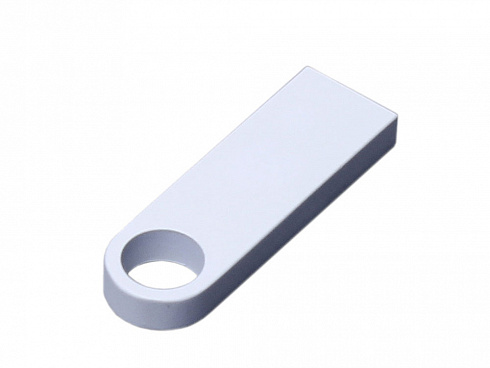 USB 2.0-флешка на 512 Мбайт  с мини чипом и круглым отверстием, белый — РПК «Прогресс»