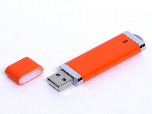 USB-флешка промо на 32 Гб прямоугольной классической формы, оранжевый — РПК «Прогресс»