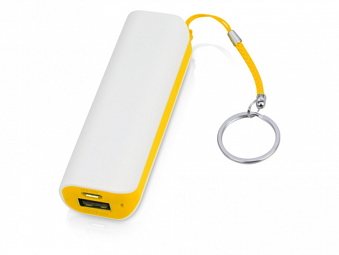 Портативное зарядное устройство (power bank) Basis, 2000 mAh, белый/желтый — РПК «Прогресс»