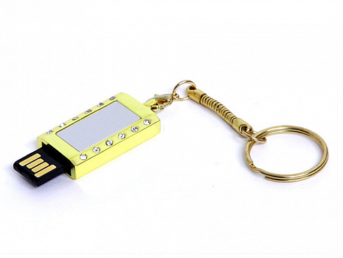 USB-флешка на 8 Гб в виде Кулона с кристаллами, мини чип, золотой — РПК «Прогресс»