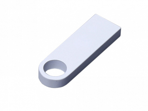 USB 2.0-флешка на 32 Гб с мини чипом и круглым отверстием, белый — РПК «Прогресс»