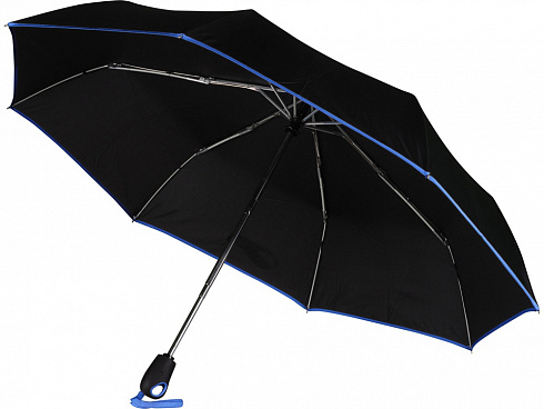 Зонт складной Уоки, черный/синий (Р) — РПК «Прогресс»