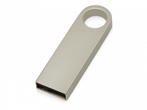 USB 2.0-флешка на 32 Гб с мини чипом и круглым отверстием, серебристый — РПК «Прогресс»