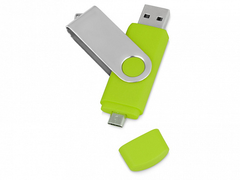 USB/micro USB-флешка 2.0 на 16 Гб Квебек OTG, зеленое яблоко — РПК «Прогресс»