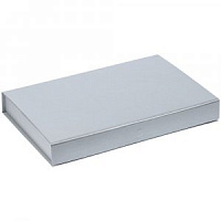 Коробка Silk с флокированным ложементом под ежедневник и ручку, ver. 2, серая