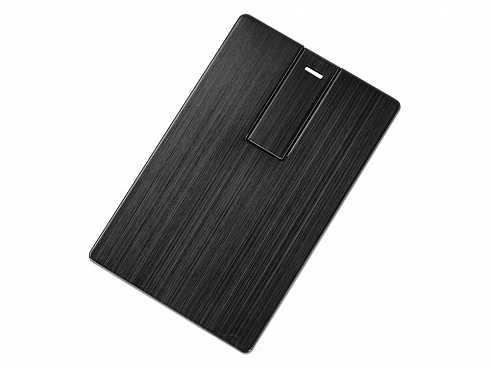 Флеш-карта USB 2.0 16 Gb в виде металлической карты Card Metal, черный — РПК «Прогресс»