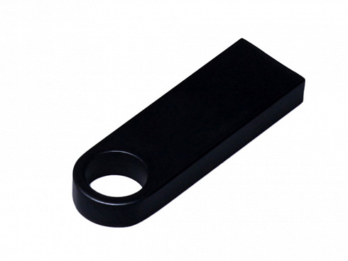 USB 2.0-флешка на 64 Гб с мини чипом и круглым отверстием, черный — РПК «Прогресс»