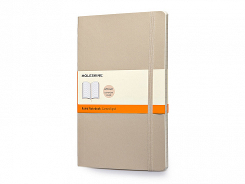 Записная книжка Moleskine Classic Soft (в линейку), Large (13х21см), бежевый — РПК «Прогресс»