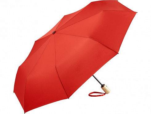 Зонт складной 5429 ÖkoBrella из бамбука, полуавтомат, красный — РПК «Прогресс»