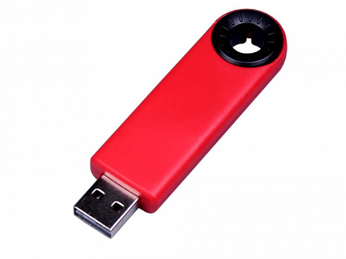 USB-флешка промо на 64 Гб прямоугольной формы, выдвижной механизм, черный — РПК «Прогресс»