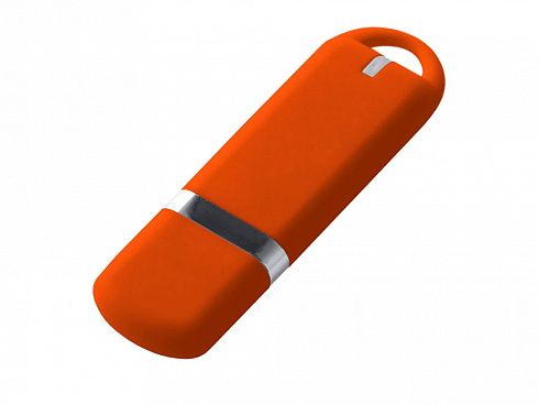 USB-флешка на 64 ГБ с покрытием soft-touch, оранжевый — РПК «Прогресс»
