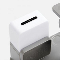 Зарядная станция с электронными часами и подсветкой Large Charge ver.3, серая
