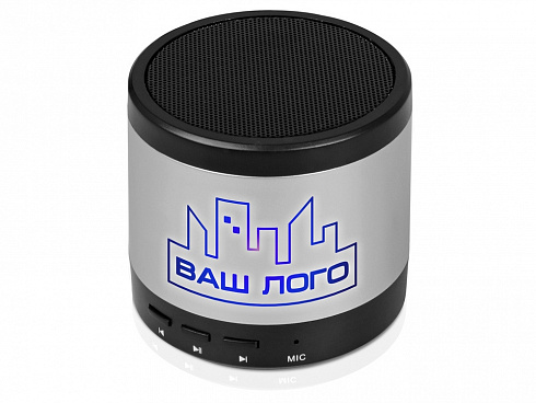 Портативная колонка Ring neon с синей подсветкой корпуса, серебристый — РПК «Прогресс»
