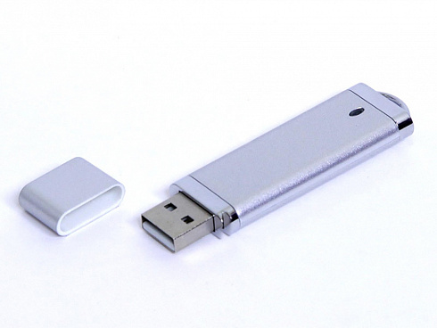 USB-флешка промо на 32 Гб прямоугольной классической формы, серебро — РПК «Прогресс»
