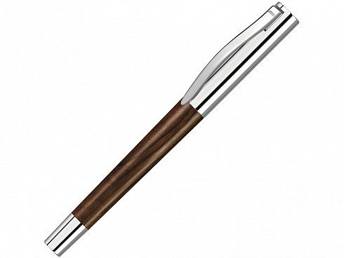 Ручка роллер TITAN WOOD R, синий, 0.7 мм, коричневый/серебряный — РПК «Прогресс»