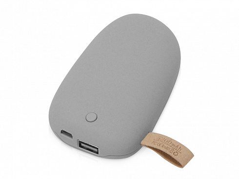Внешний аккумулятор в форме камня Stone, 5200 mAh, серый — РПК «Прогресс»