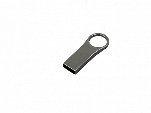 USB-флешка на 64 ГБ с мини чипом, компактный дизайн с большим круглым отверстием., серебро — РПК «Прогресс»