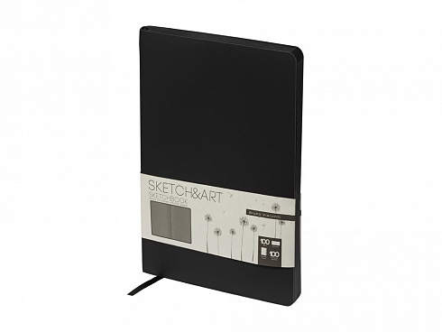Скетчбук Sketch & Art в мягком переплете 140х210 мм, 100 л. черной бумаги 100 гр., черный — РПК «Прогресс»