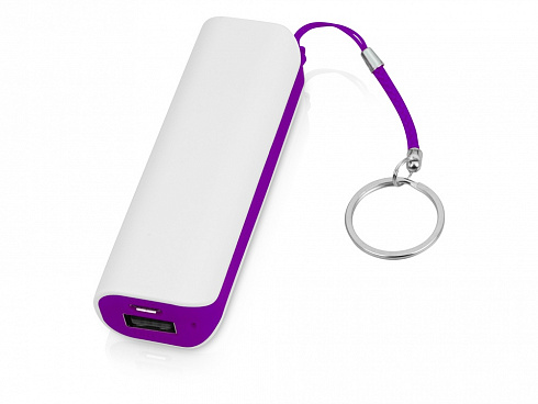 Портативное зарядное устройство (power bank) Basis, 2000 mAh, белый/фиолетовый — РПК «Прогресс»