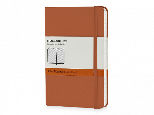 Записная книжка Moleskine Classic (в линейку) в твердой обложке, Pocket (9x14см), оранжевый коралл — РПК «Прогресс»